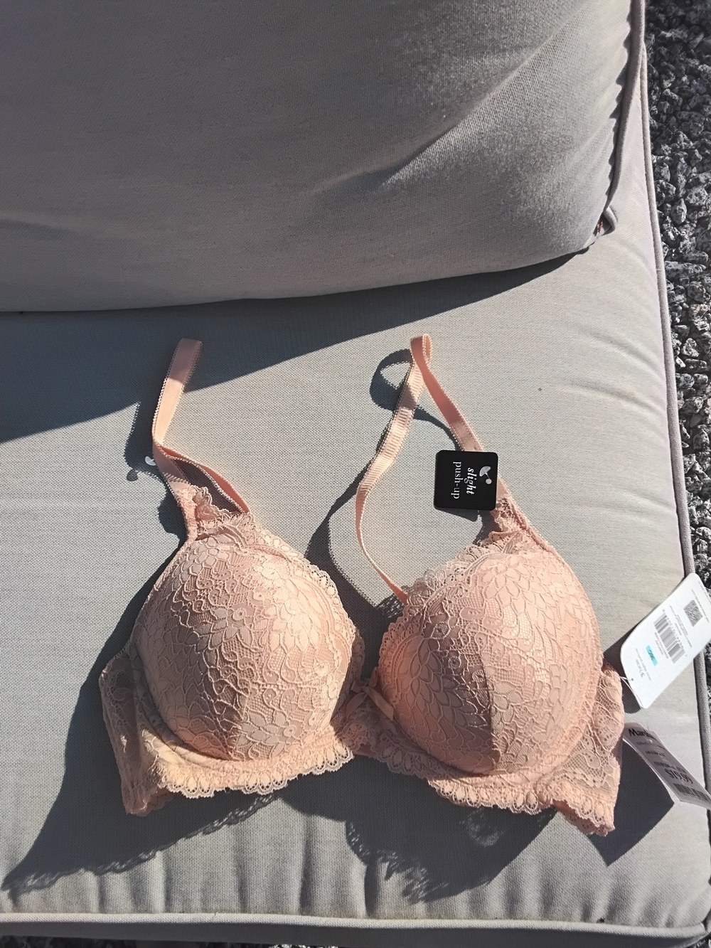 Rene Rofe Peach Lace Push-Up Bra